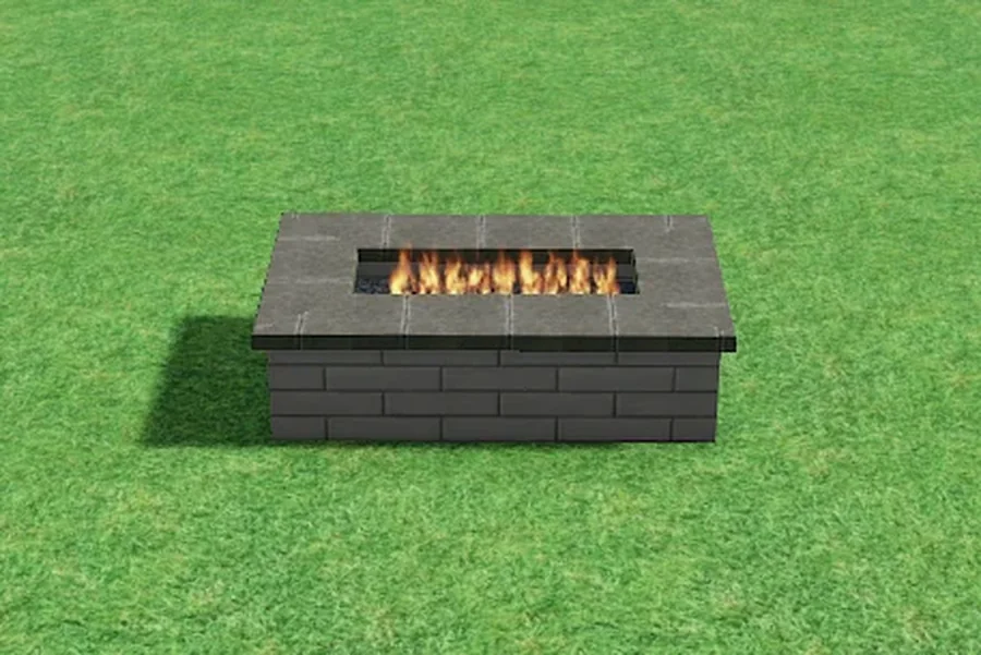 Rectangular fire feature — ModuPros 3D render