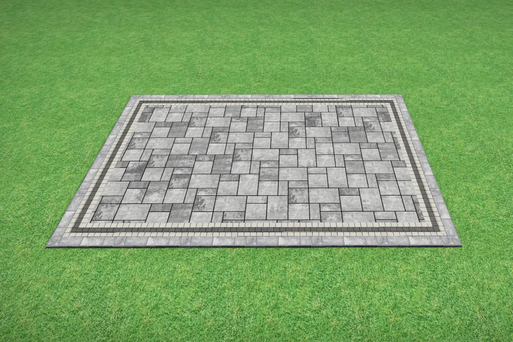 Rectangle patio — ModuPros 3D render