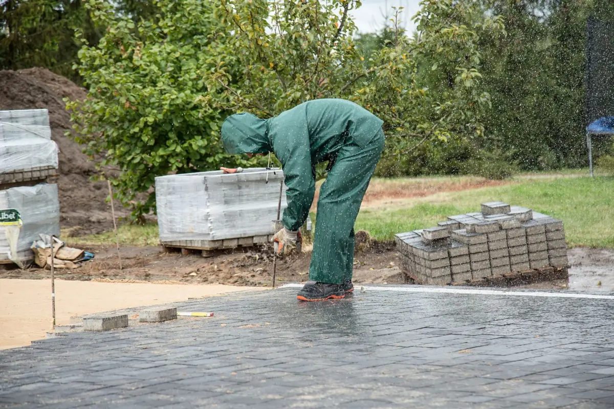 Paver installation over a prepared base